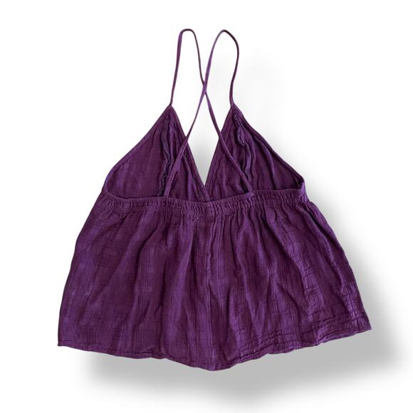 Melrose and Market Gauzy Criss Cross Strap Tank‎ Womens Size L Purple - Picture 4 of 5